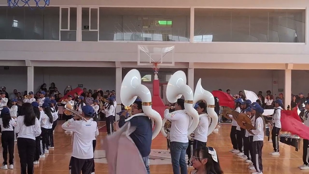 Perote, Ver. Inauguración de liga juvenil de baloncesto. 08/03/2026, Osos Marching Band 🏀🔴🟠💯🔵⚪️🐻🎺🥁