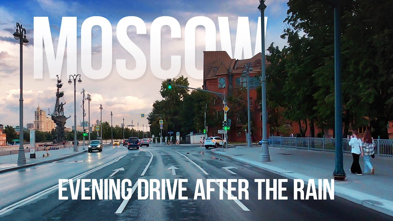 Moscow – Evening Drive After the Rain | 4K, ASMR