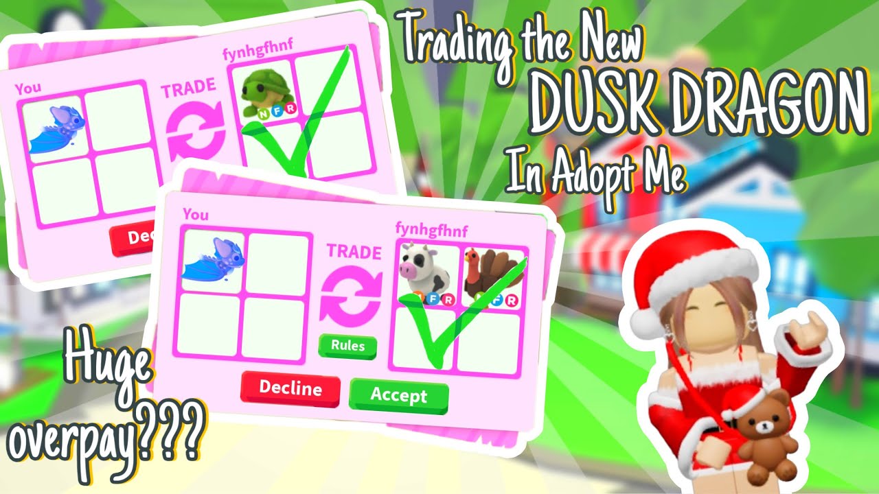 Trading the NEW ARCTIC DUSK DRAGON in ROBLOX ADOPT ME || Huge overpay??