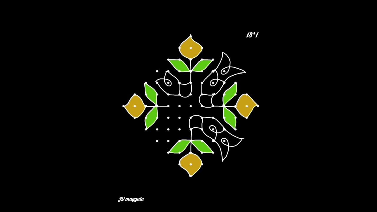 13*1 dots rangoli #rangoli #muggulu #rangolidesigns #easyrangoli #beginners 