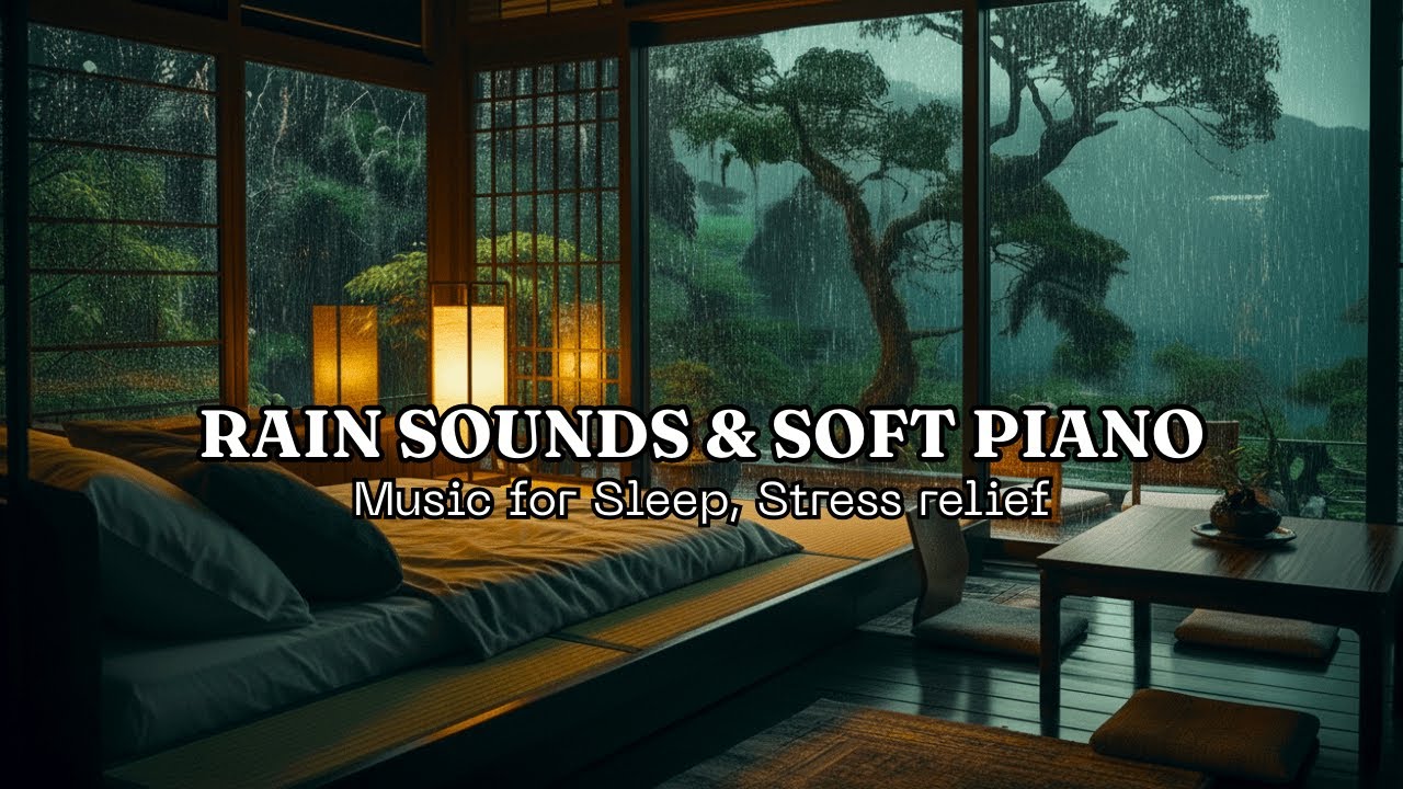 FALL INTO SLEEP INSTANTLY | Cozy Bedroom with Rain & Piano - Stop Overthinking, Stress Relief Music