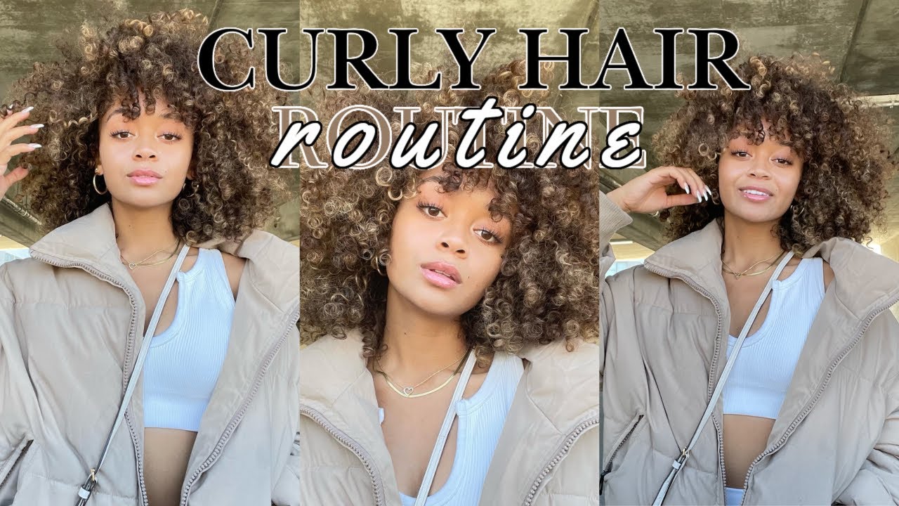 STEP BY STEP UPDATED CURLY HAIR ROUTINE | (bangs 3a-3c)