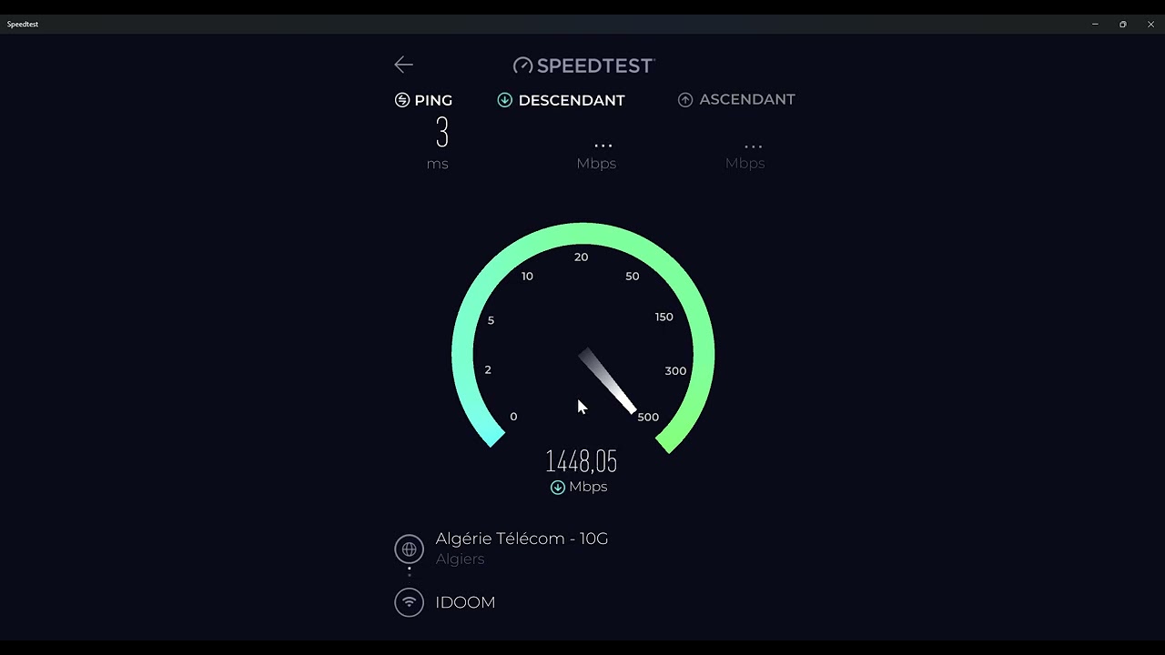 TEST IDOOM FIBRE 1.5 GB ALGERIE TELECOM
