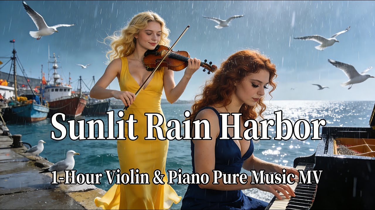 Sunlit Rain Harbor · 1-Hour Violin & Piano Pure Music MV