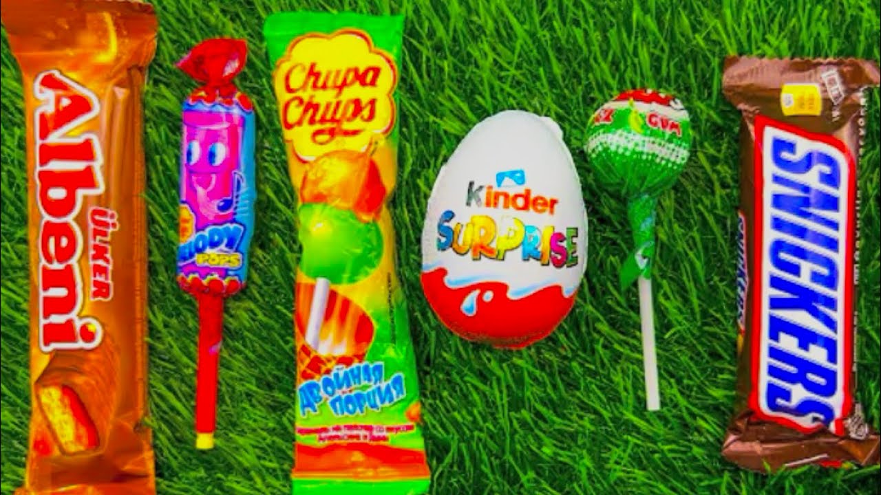 ASMR Most Popular Candys / some lots of colorful rainbow lollipop candy / unpacking chocolate eat