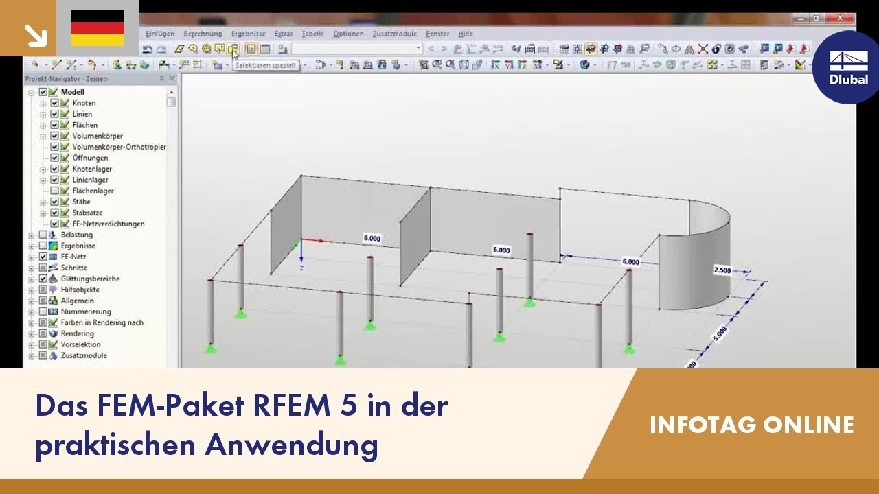 Dlubal-Infotag online 2013 2/4: Das FEM-Paket RFEM 5 in der praktischen Anwendung