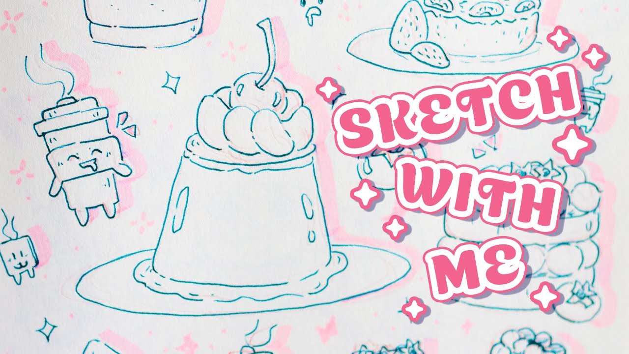 Sketch With Me | More Desserts Plus Little Coppi-kun