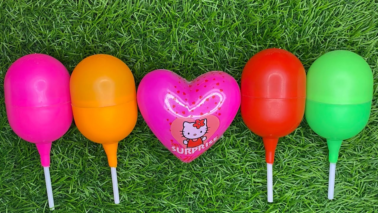 New Glitter Rainbow Lollipop Candy I Cutting| ASMR | Satisfying Video| Cutting and Unpacking of 🍭