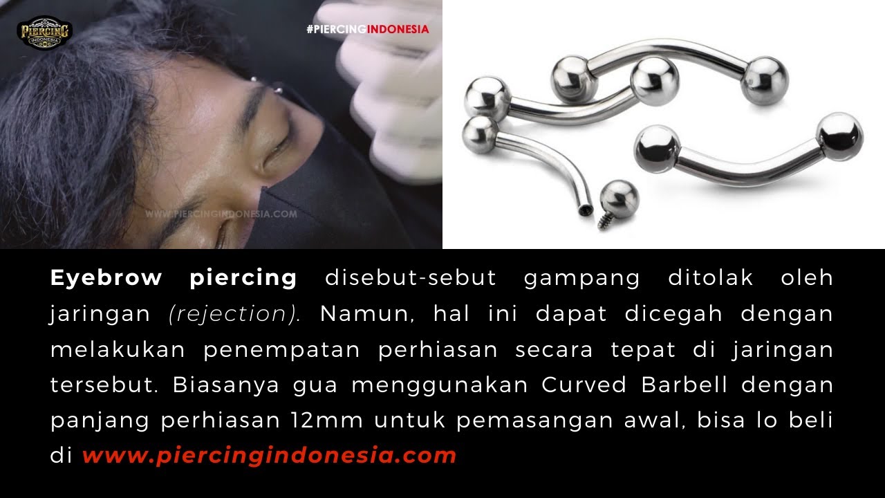 Eyebrow Piercing with Curved Barbell (Anting Tindik Alis)