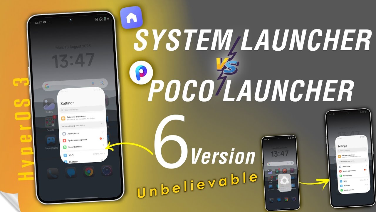HyperOS 3 POCO Launcher VS SYSTEM Launcher Full Comparison, Icons, Animations and more.