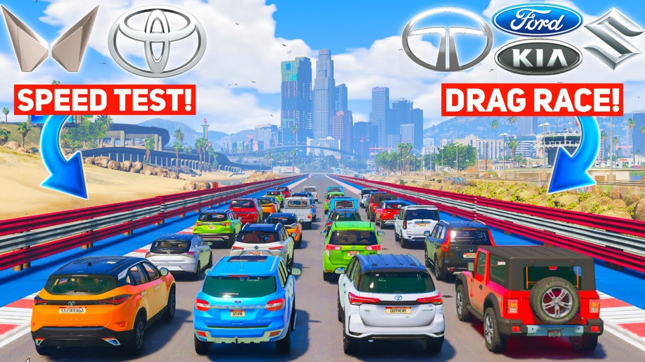 GTA 5: WHICH IS THE FASTEST CAR IN INDIA ?🔥 SPEED TEST + DRAG RACE 😱 GTA 5 MODS! GTA 5 INDIAN CARS!