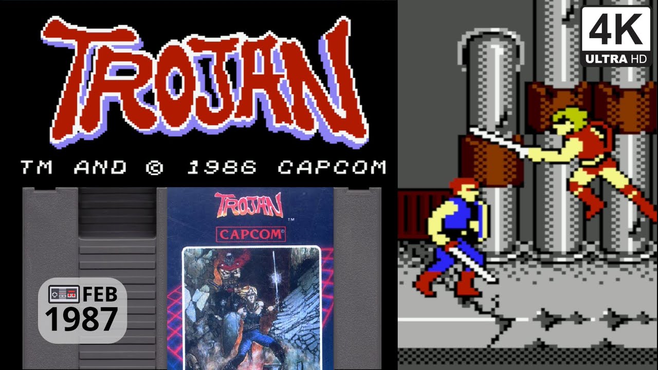 Trojan (Capcom, Feb 1987) - NES Gameplay 4K - Tatakai no Banka