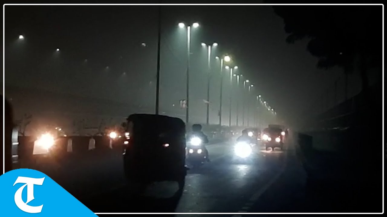 Delhi on Sunday night witnesses extremely low visibility due to dense smog