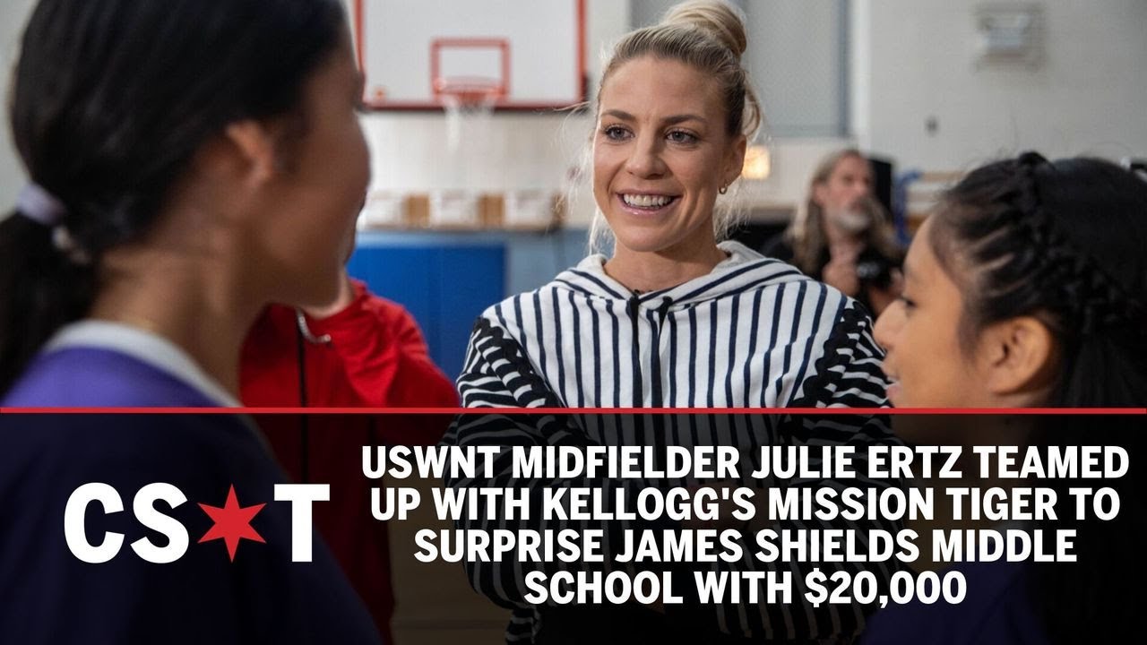 USWNT Midfielder Julie Ertz teams up with Kelloggs to surprise James Shields Middle School
