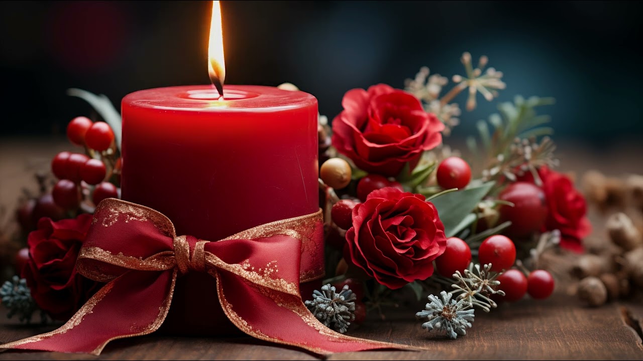 Enchanted Red Rose and Candle Glow 4K (No Sound) ART SCREENSAVER
