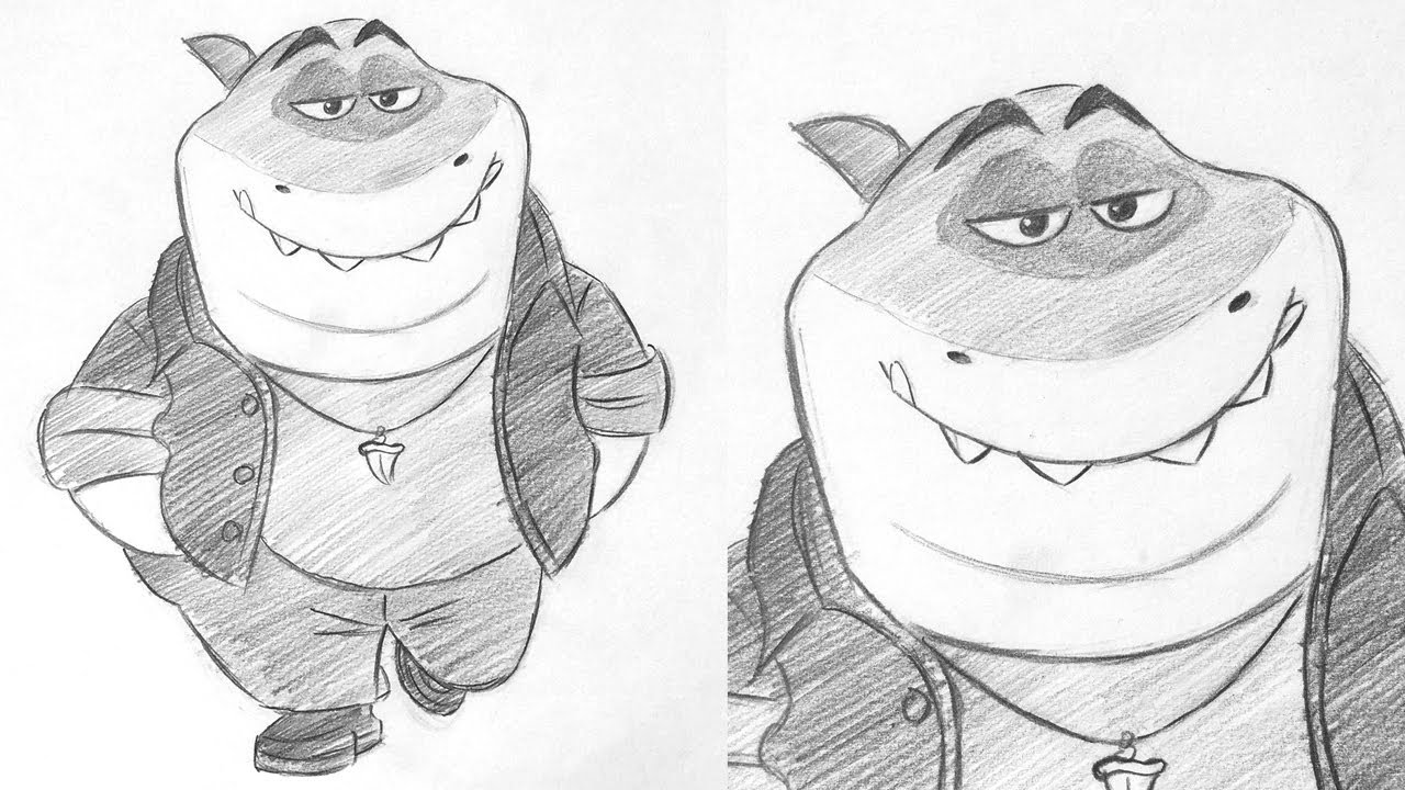 How to Draw Mr. Shark Step by Step - The Bad Guys Movie - How to Draw Bad Guys