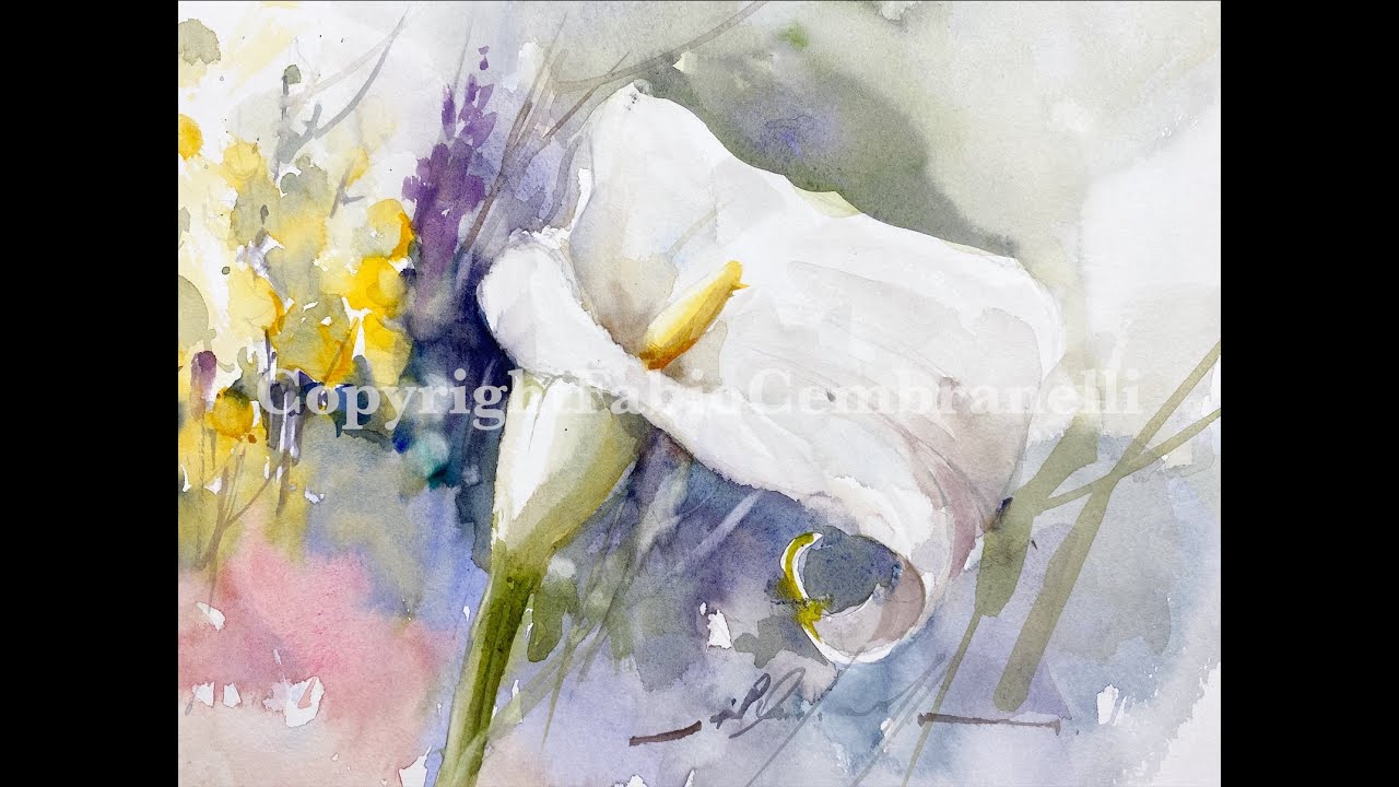 Watercolor/Aquarela -Demo - Calla Lily Demo/Copo de Leite