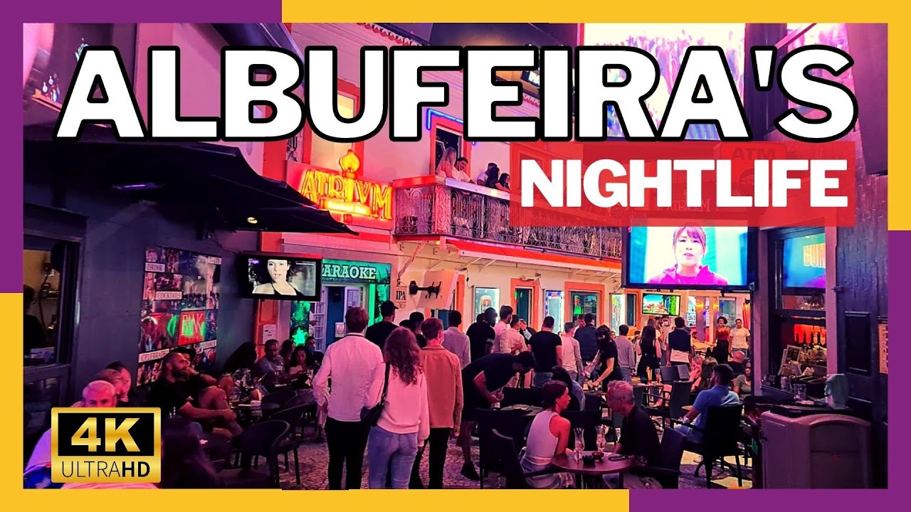 Nightlife in Albufeira |  Old Town and Oura Strip walking - Algarve Portugal