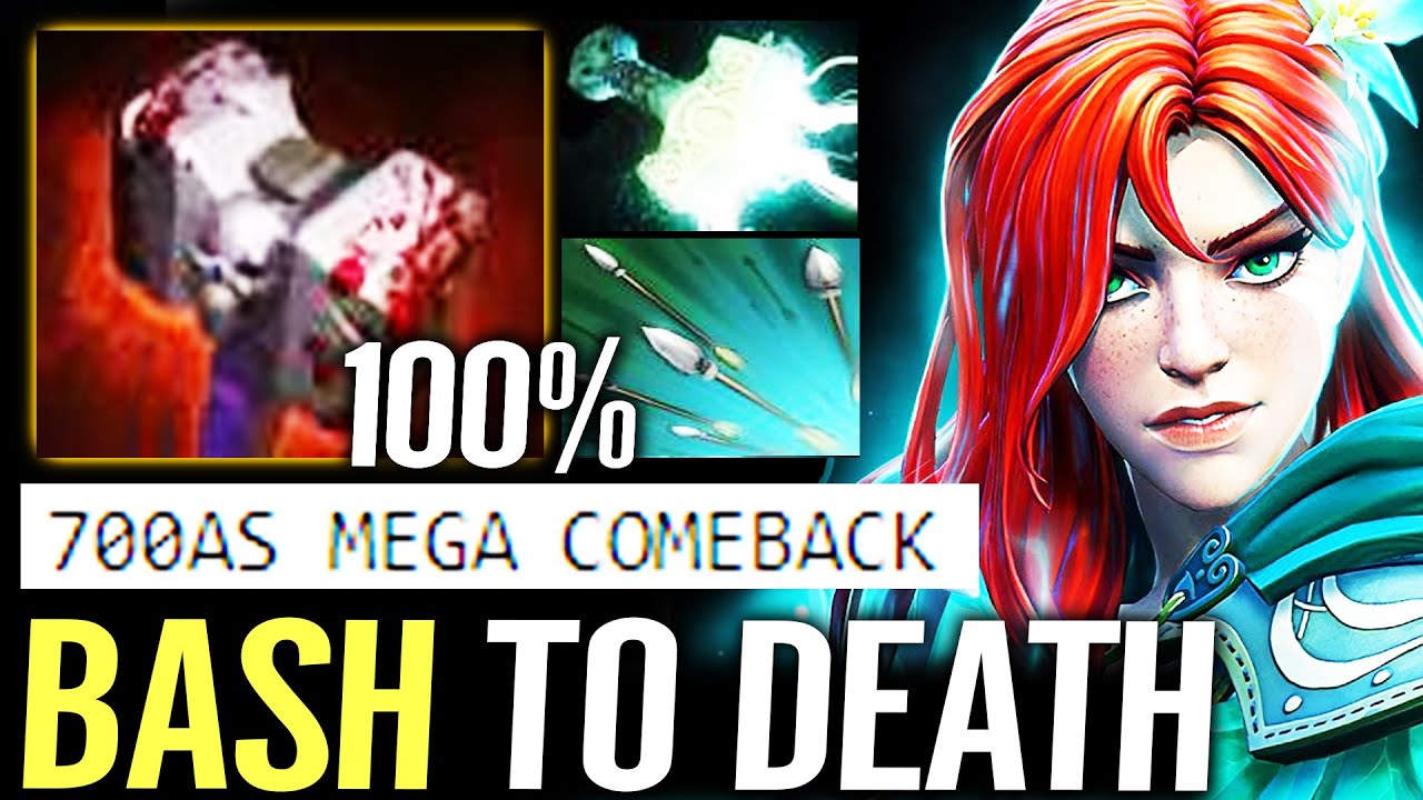 🔥 Windranger 100% BASH TILL DEATH &mdash; 700AS Mjollnir 19.000 Gold MEGA CREEPS Comeback Dota 2 Pro