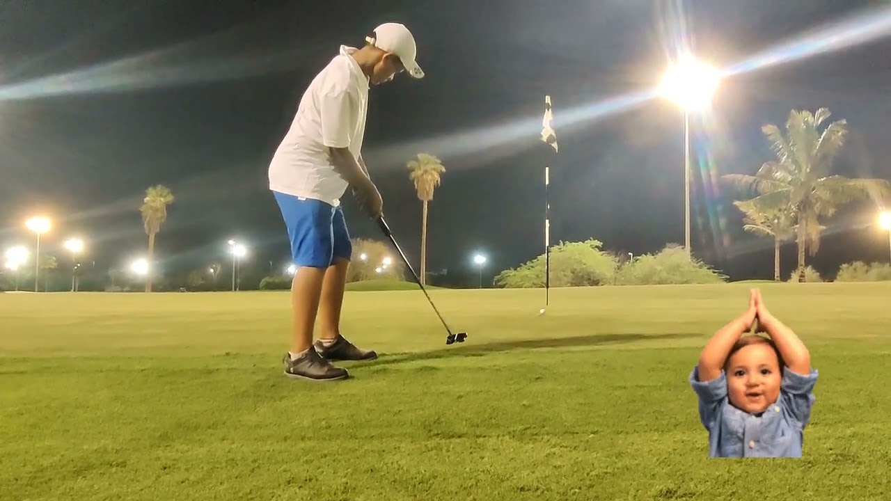 9 holes, 1 under par #nightgolf at the Track, meydan, Dubai - Kartik Singh
