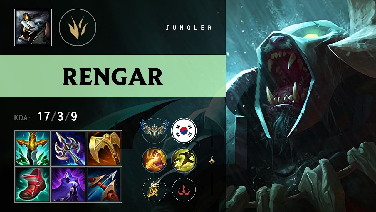 Rengar Jungle vs Lee Sin (T1 Oner) - KR Challenger Patch 26.16