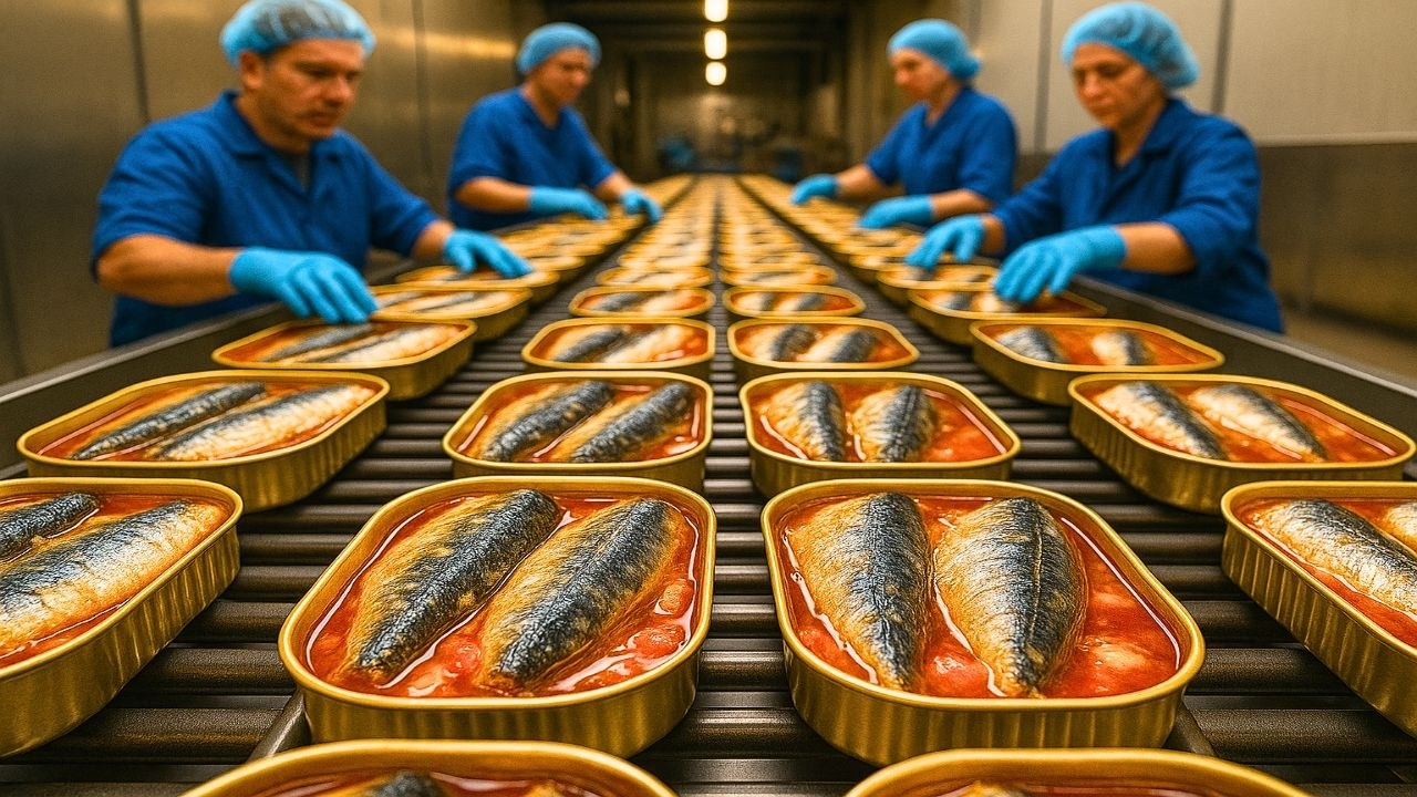 CÓMO se CAPTURAN y ENLATAN MILLONES de SARDINAS en FÁBRICAS GIGANTES 🐟 | Del mar a tu mesa