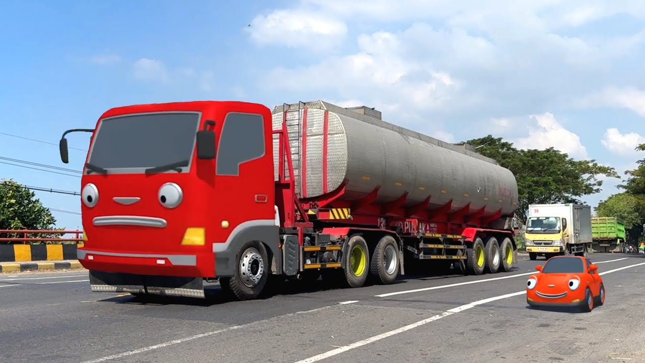 Disini Markas Truk Tangki Pertamina Panjang, Bus Telolet Basuri Mirip Frank Sahabatnya Tayo