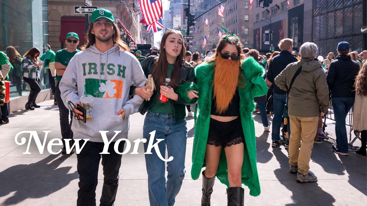 LIVE NYC 🍀 St Patrick’s Day Celebration 🇮🇪 5th Ave and Manhattan