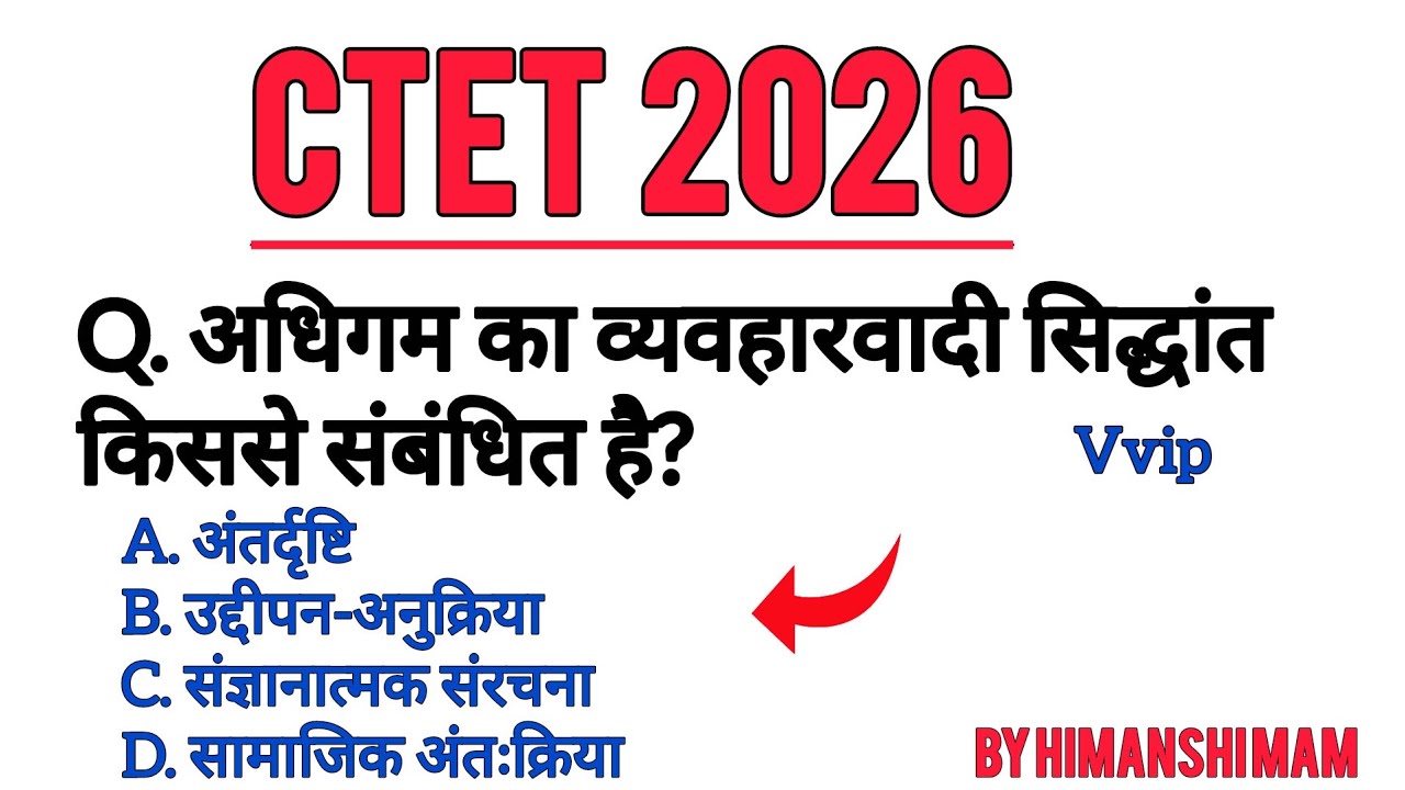 CTET 2026 important Questions........
