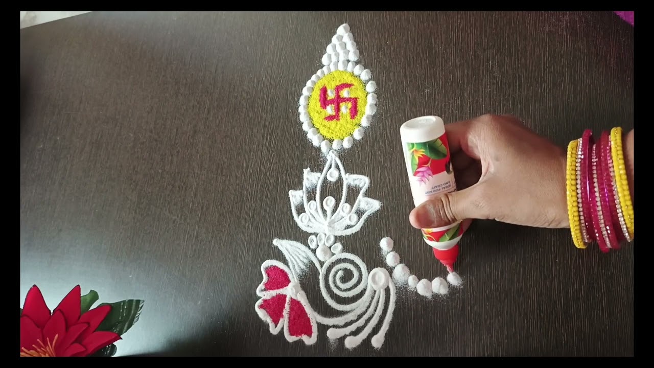 సింపుల్ ముగ్గు డైలీ యూస్ రంగోలి simple daily use rangoli 🙏#plz subscribe and share 🕉️