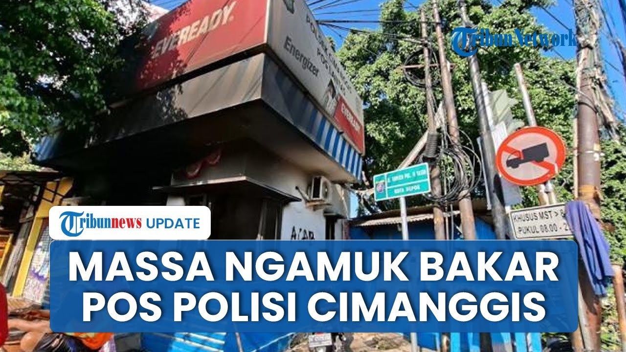 Massa Membabi Buta Bakar Pos Polisi Lantas Polsek Cimanggis hingga Aparat Tembakkan Gas Air Mata