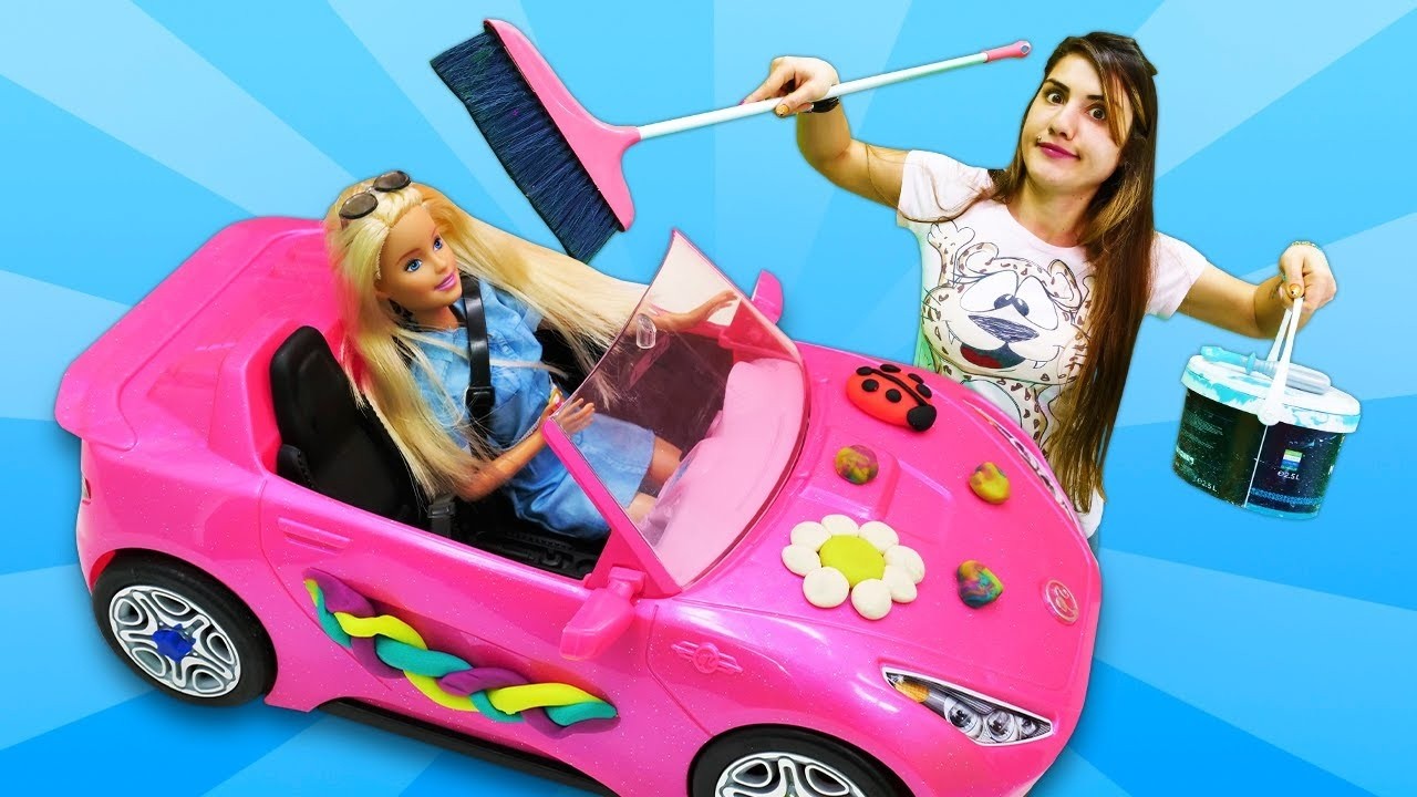 Barbie arabasını süsledi ve Ümit yardım etti