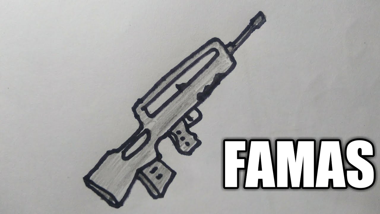 How to draw famas gun of Free Fire | Very easy | SHN Best Art |