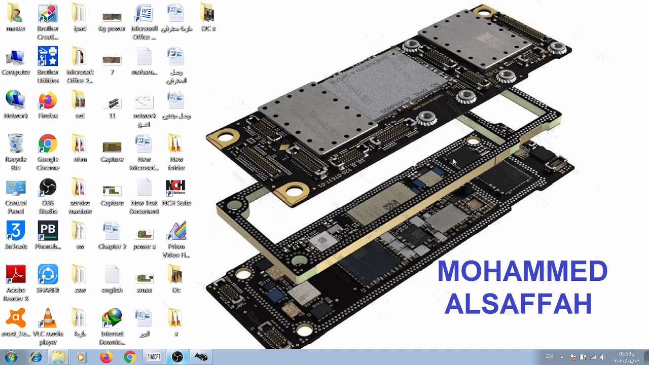 خطوط I2C مع تحميلات الباور سبلاي اثناء تلف هذه الخطوط والفرق بين هذه الخطوط في الايفون 7 والايفون X