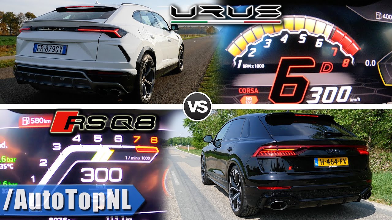 Lamborghini URUS vs Audi RSQ8 *0-300KM/H* ACCELERATION POV & SOUND by AutoTopNL