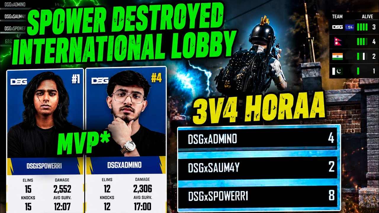 SPOWER DESTROY Int* Lobby😱 Solo 8 kills ☠️Spower Admino Mvp☠️ GODL #2 #DSG #dsg