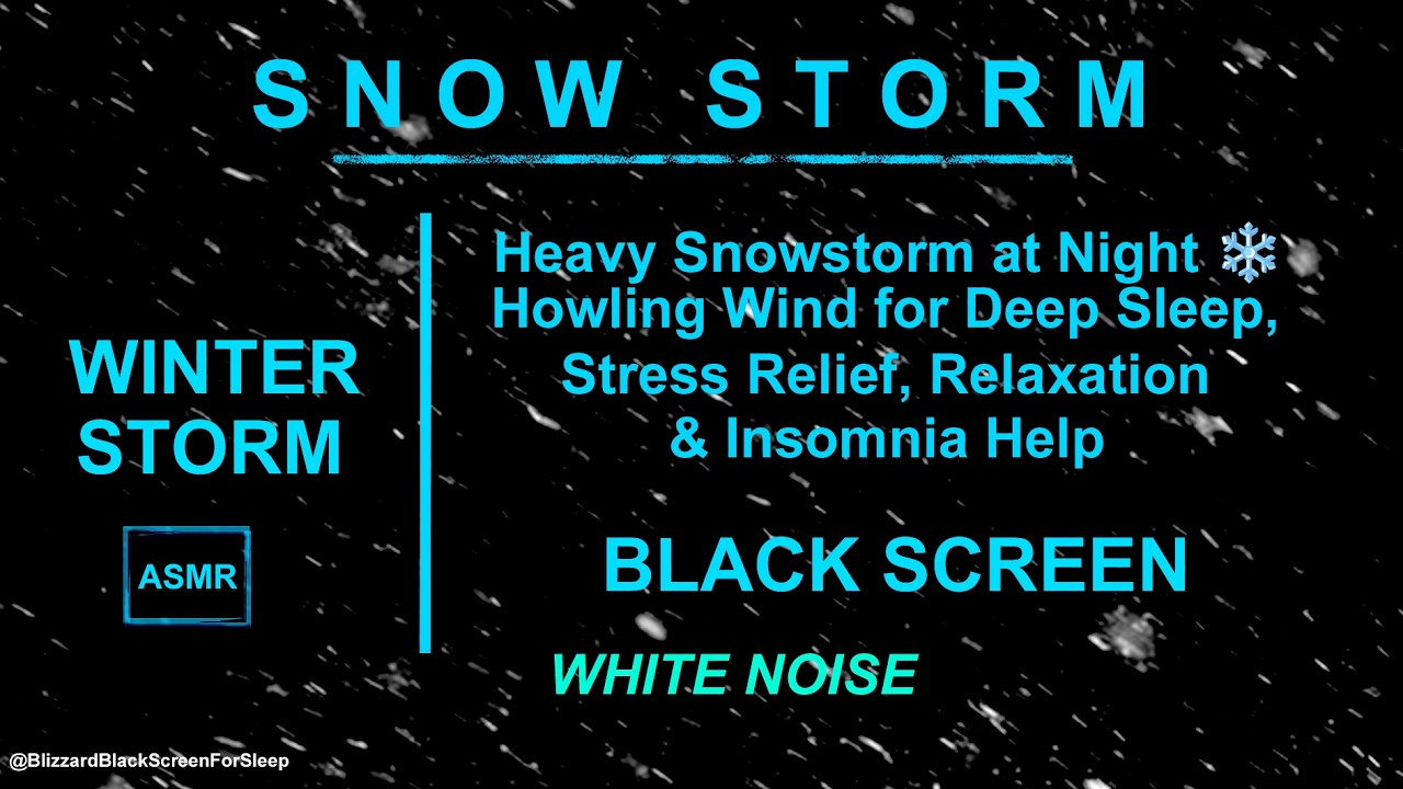Heavy Snowstorm at Night ❄️ Howling Wind for Deep Sleep, Stress Relief, Relaxation & Insomnia Help