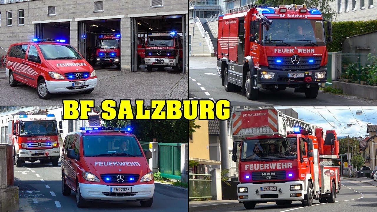 [FEUERWEHR SALZBURG] - Einsatzfahrten LÖSCHZUG & Co. + Rettungsdienst und Polizei in Salzburg