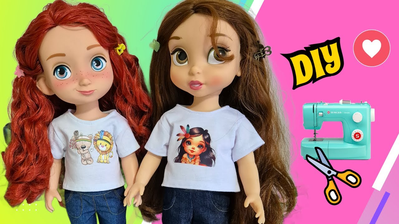 🌸 Como hacer Camiseta Estampada para Muñecas 🩷 Tutorial Paso a Paso