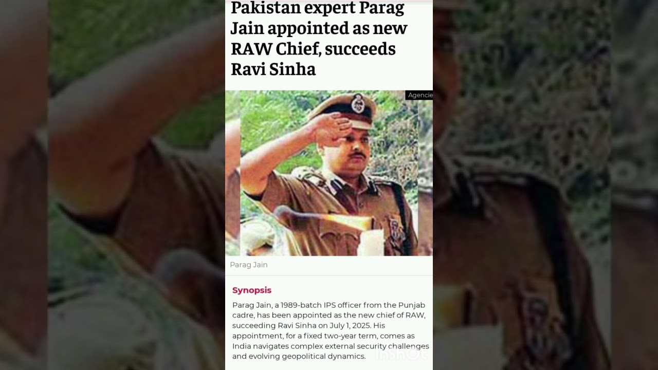RA&W new chief appointment parag jain #raw #news #opertionsindoor