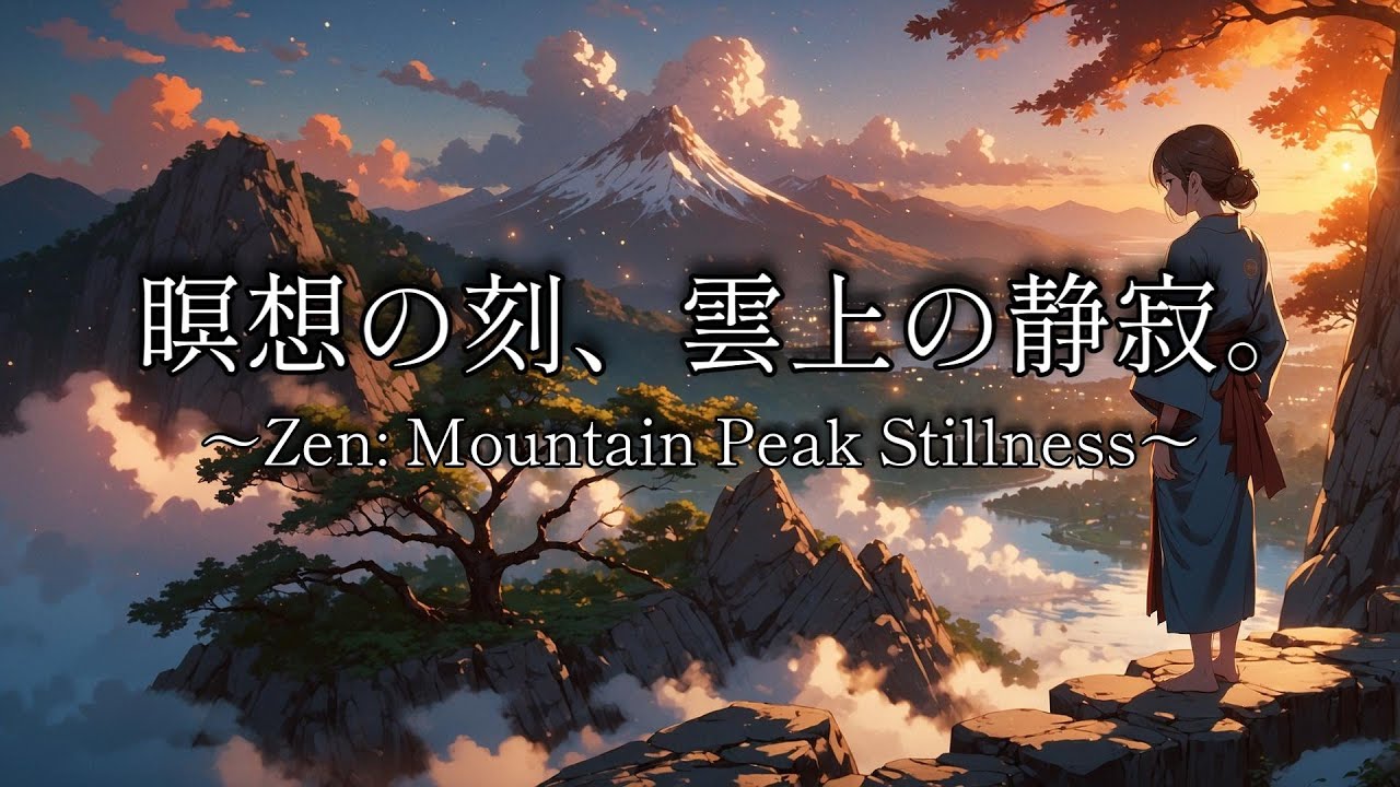 雲上の瞑想BGM｜岩山に響く尺八と孤高の静寂。夕暮れの雲海に自分を映す禅のひととき - Twilight Mountain Zen & Solitude【Mountain Air ASMR】