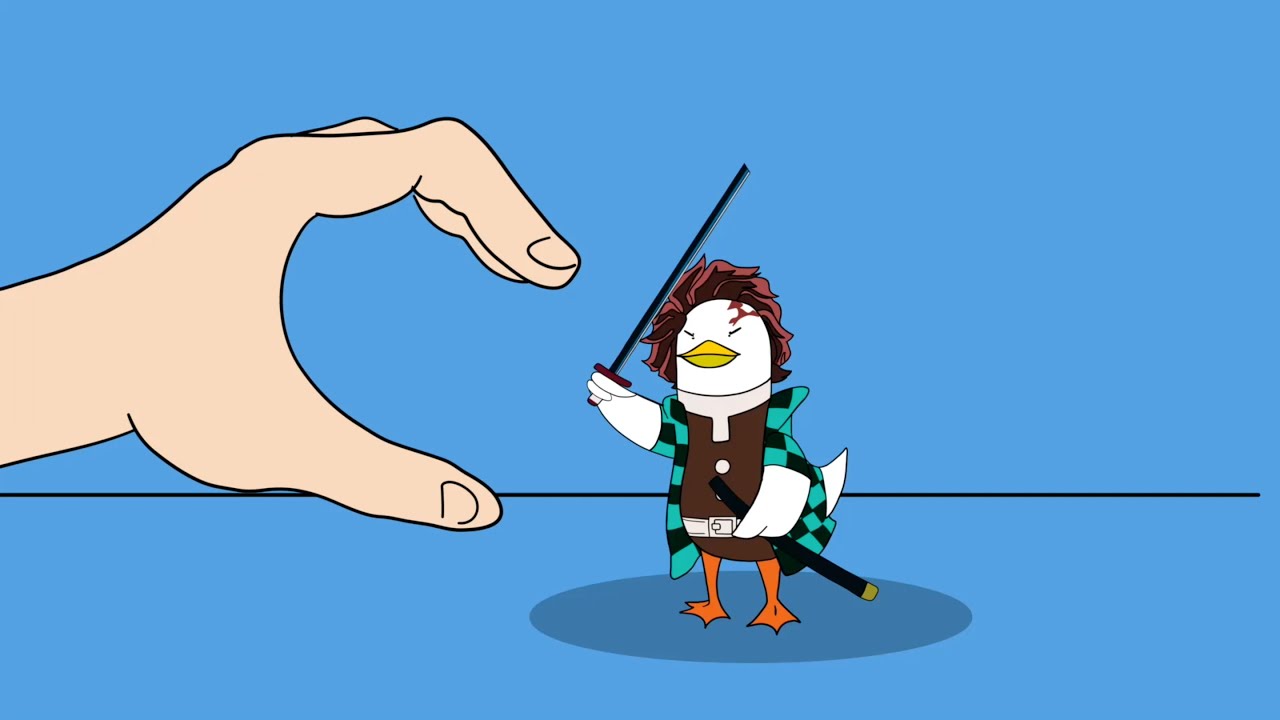 Animaci&oacute;n del Pato Tanjiro, Pato Nezuko & Pato Zenitsu | Finger Heart Demon Slayer