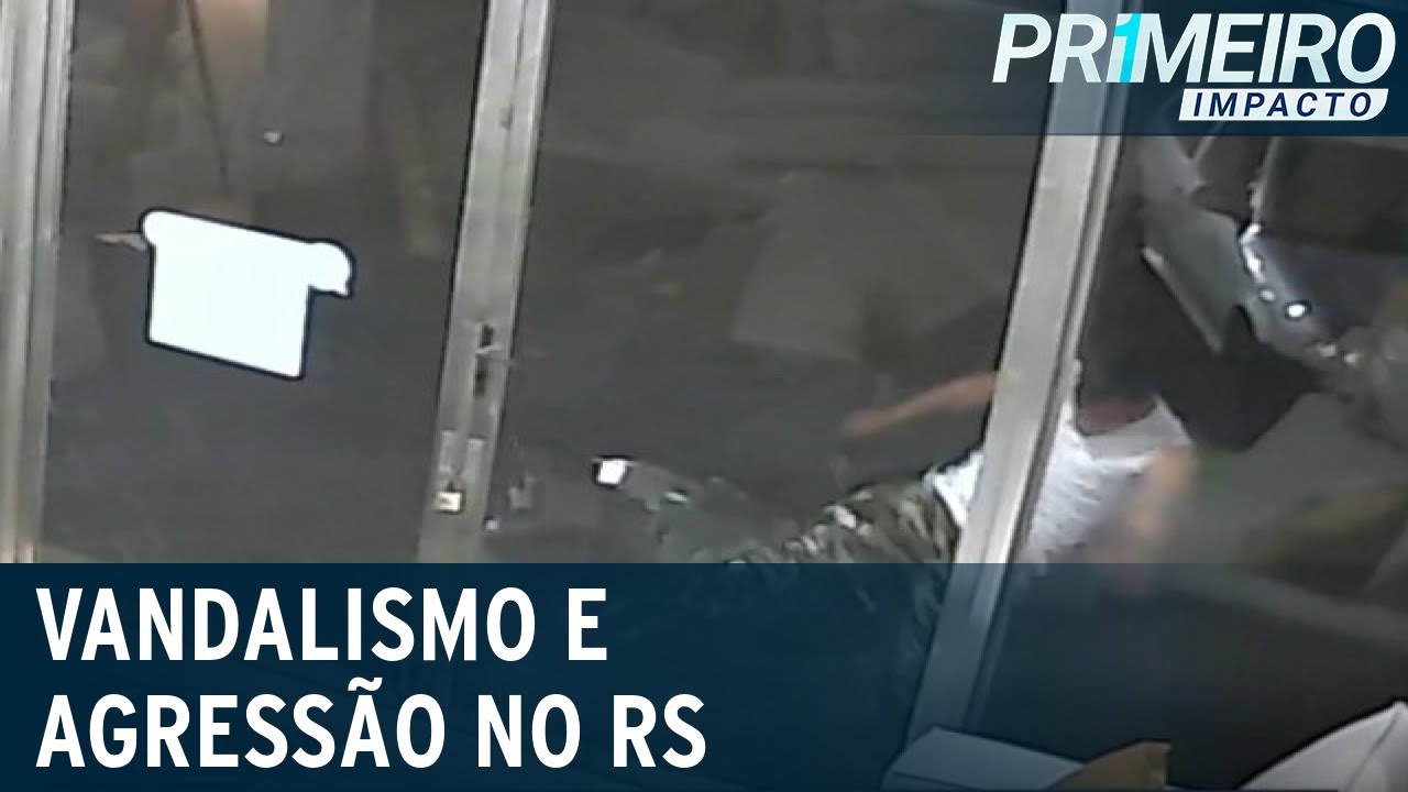 Homem em fúria vandaliza lojas e é linchado em município do RS | Primeiro Impacto (08/09/21)