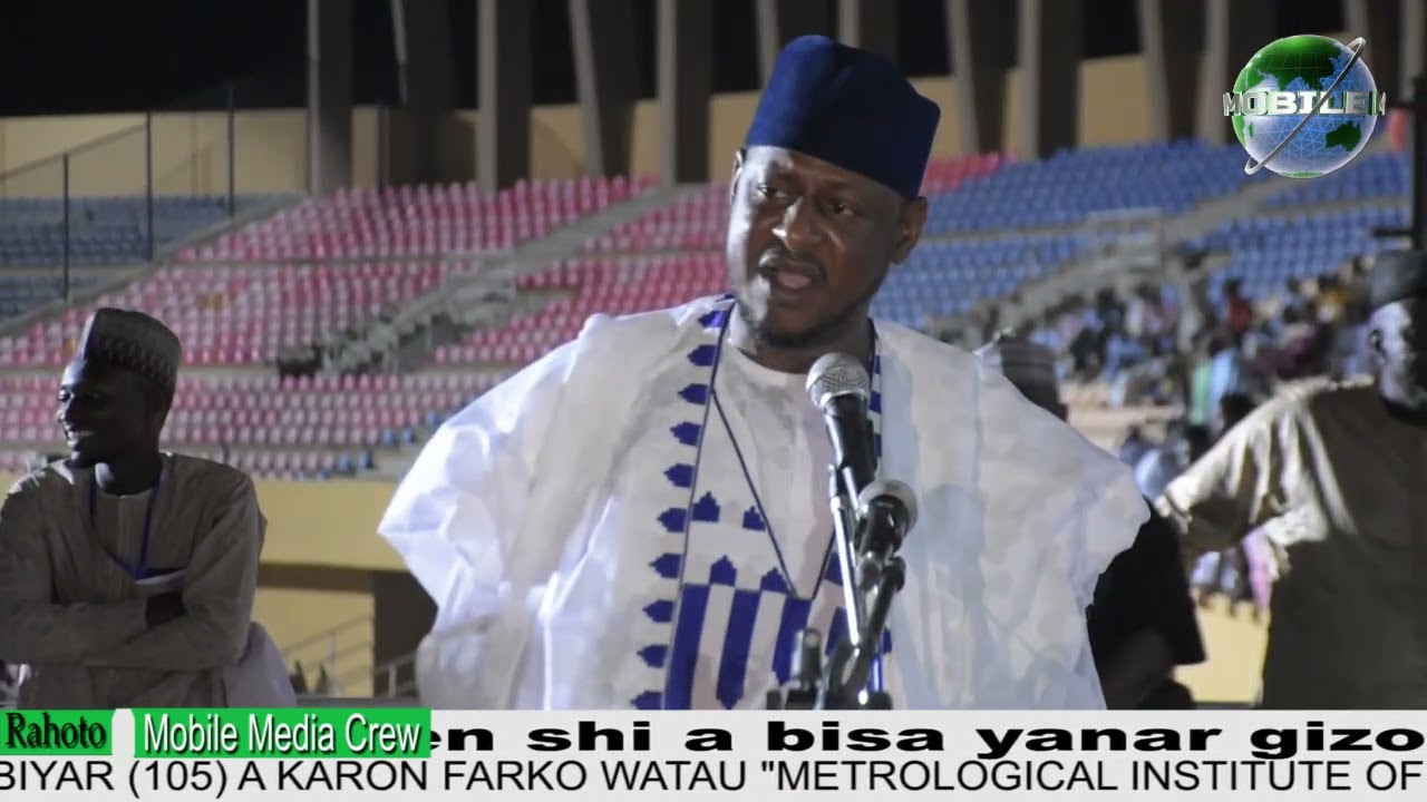 Jawabin Dr. Dikko Umar Radda kafin a fara gudanar da zaben fittar da gwani a Muhammad Dikko Stadium