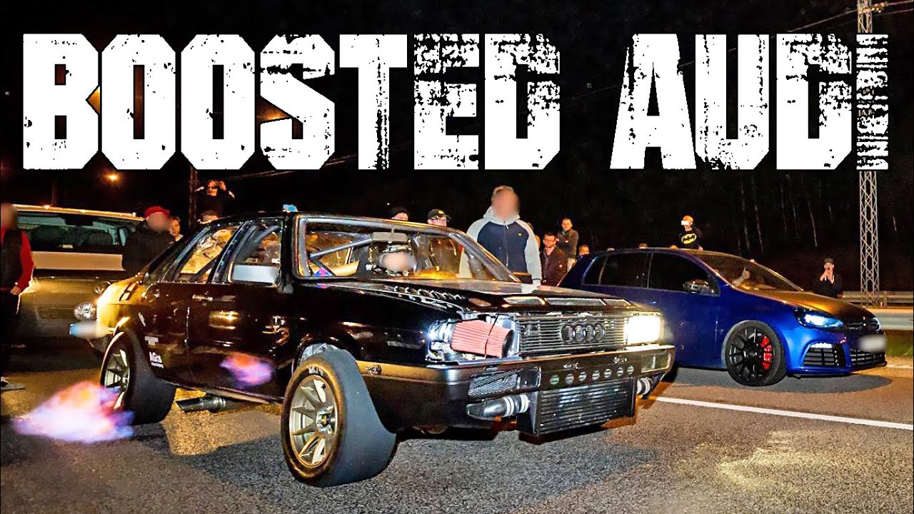 BOOSTED AWD Audi DOMINATES Small Tire STREET RACE!