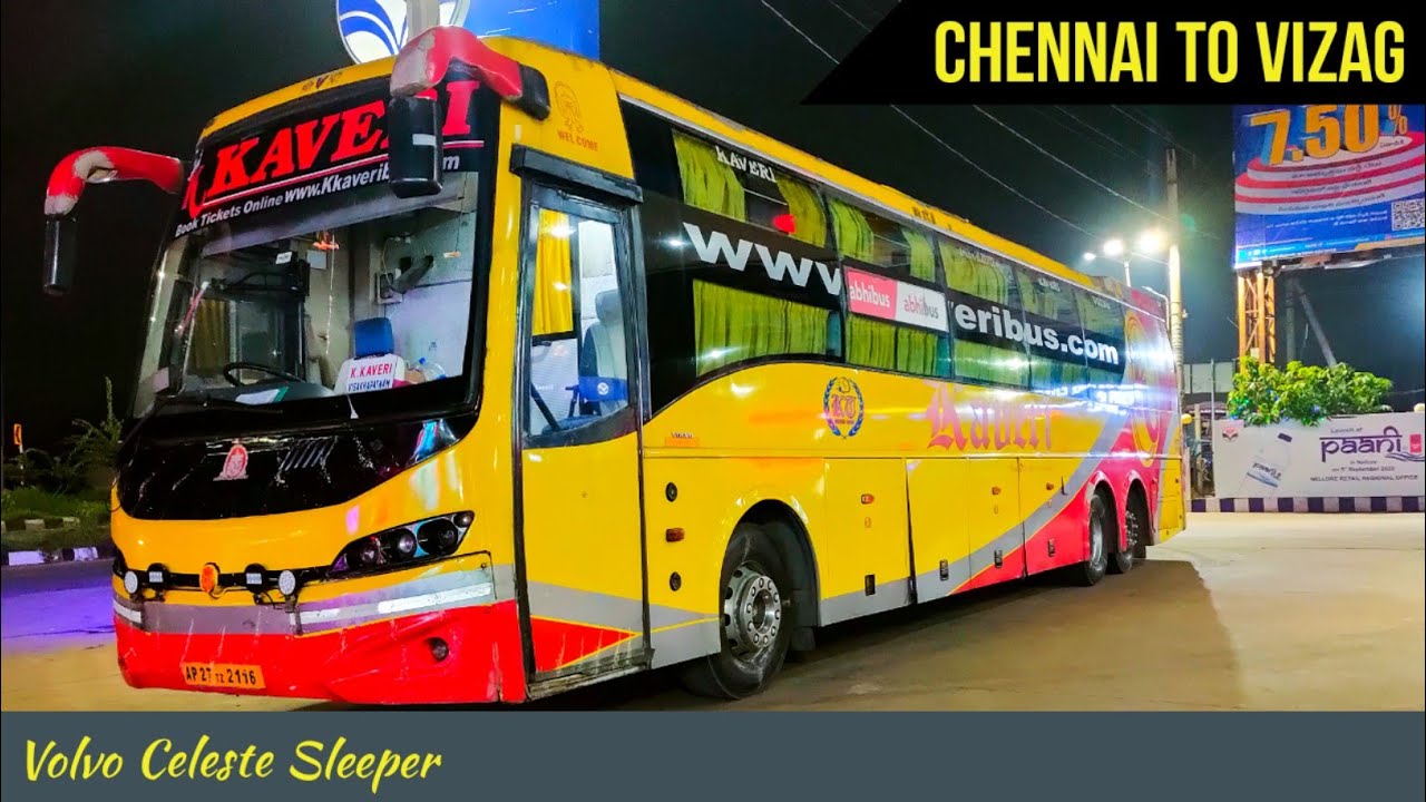 Chennai to Vizag bus journey 🔥 | KKaveri Volvo B11R Celeste bus journey | 