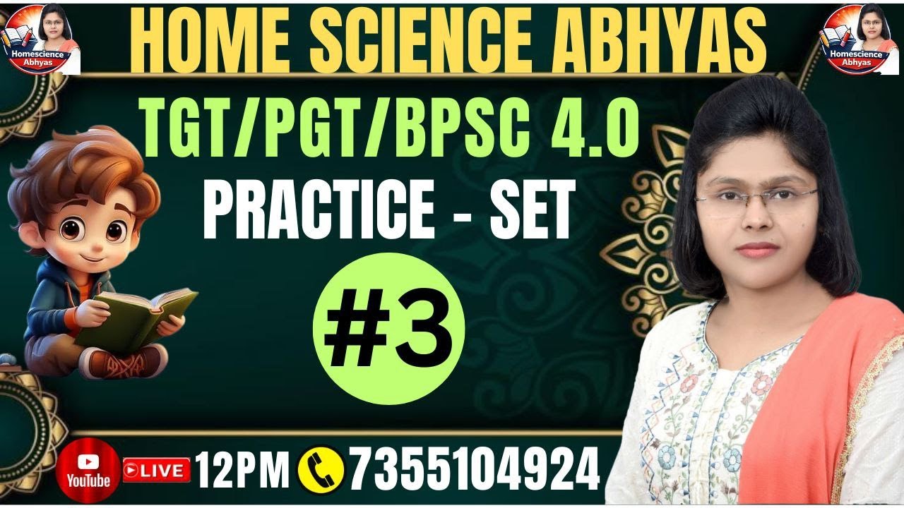 #homescience #tgt #pgt #live #practice HOME SCIENCE PRACTICE CLASS - 02 BY PRIYANKA MAM