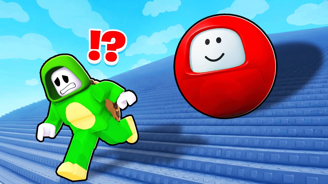 Mikey Became a Giant Ball to Crush JJ on the Killer Stairs !? (Maizen Roblox)