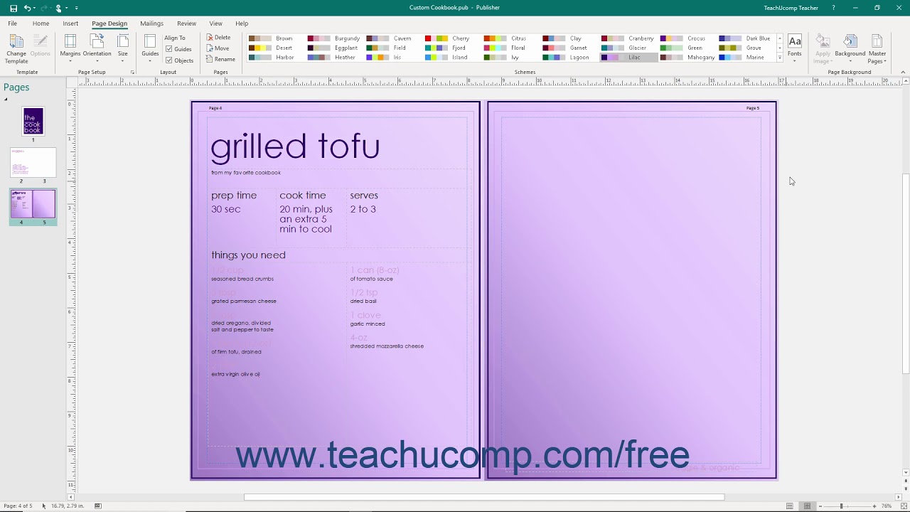 Publisher 2019 & 365 Tutorial Customizing Page Backgrounds Microsoft Training