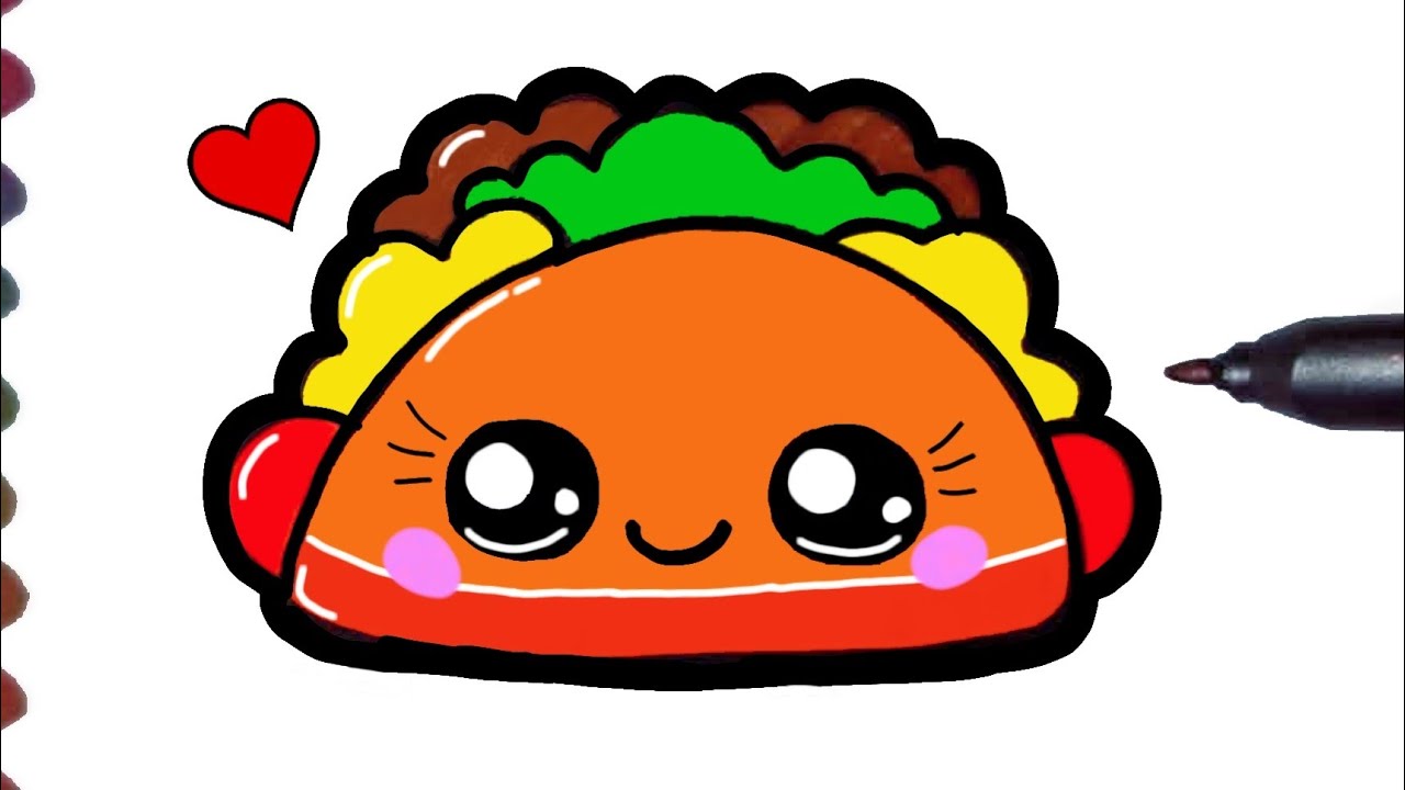 Como desenhar Lanche fofo Kawaii ❤ Desenhos Kawaii - Desenhos para Desenhar
